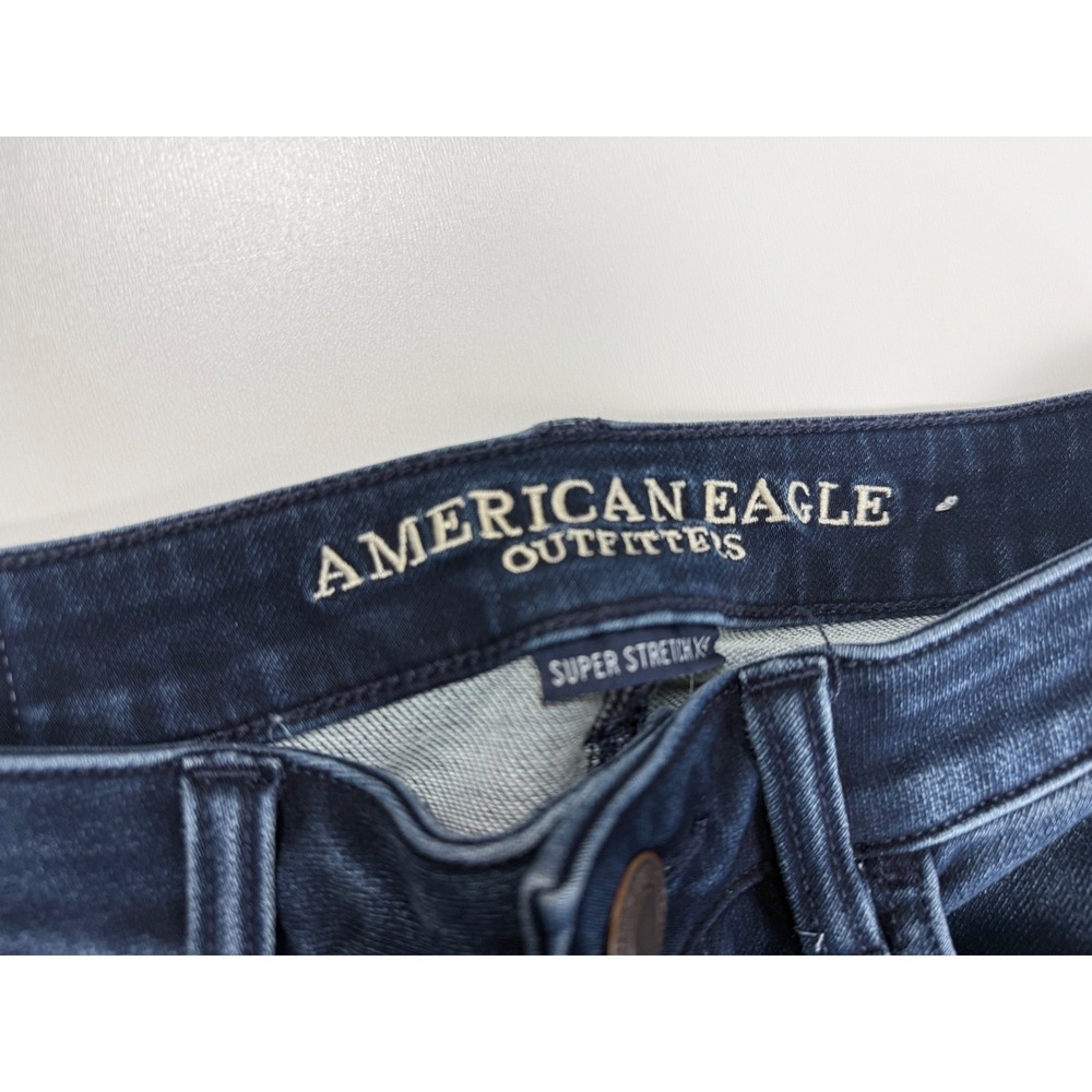 American Eagle Hi-Rise Jegging Crop Dark Super Stretch Jeans Womens 4 Short - Picture 2 of 8